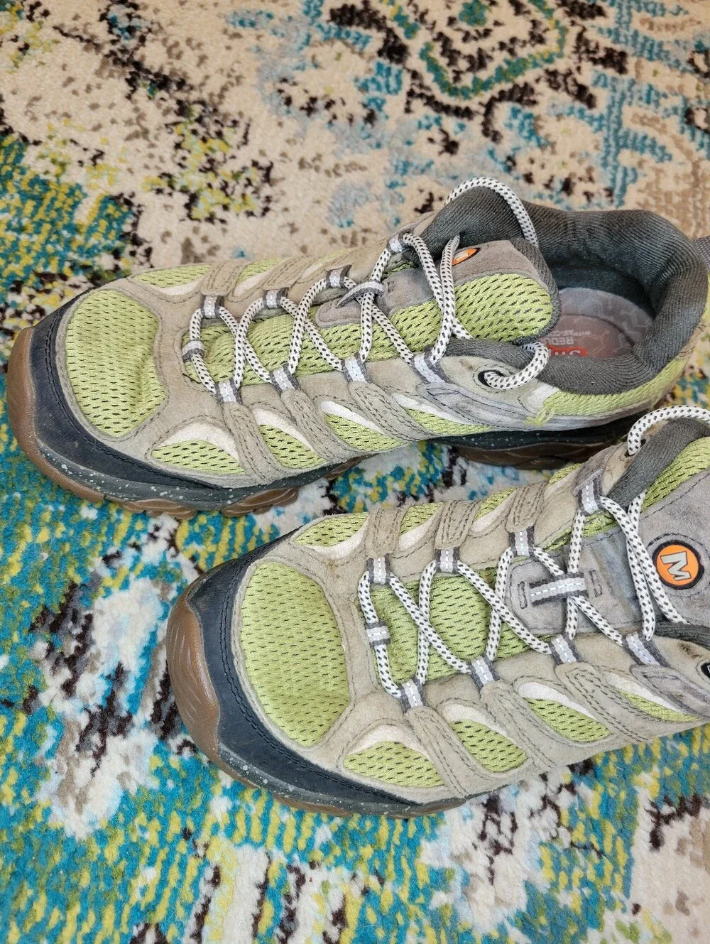 Merrell Moab 3 Vibram Sole Green Breathable Hiking Shoes, Size Mens 9.5